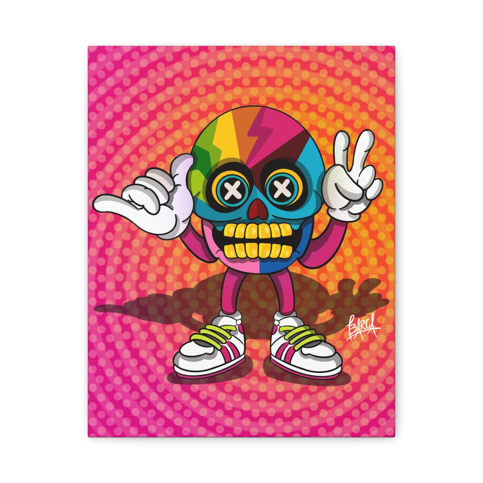 Other Art Portrait - Colorful Skull Canvas Art Print, Psychedelic Wall Decor, Unique Gift for Art Lovers, Vibrant Home Decor, Fun Room Accent - Image 5