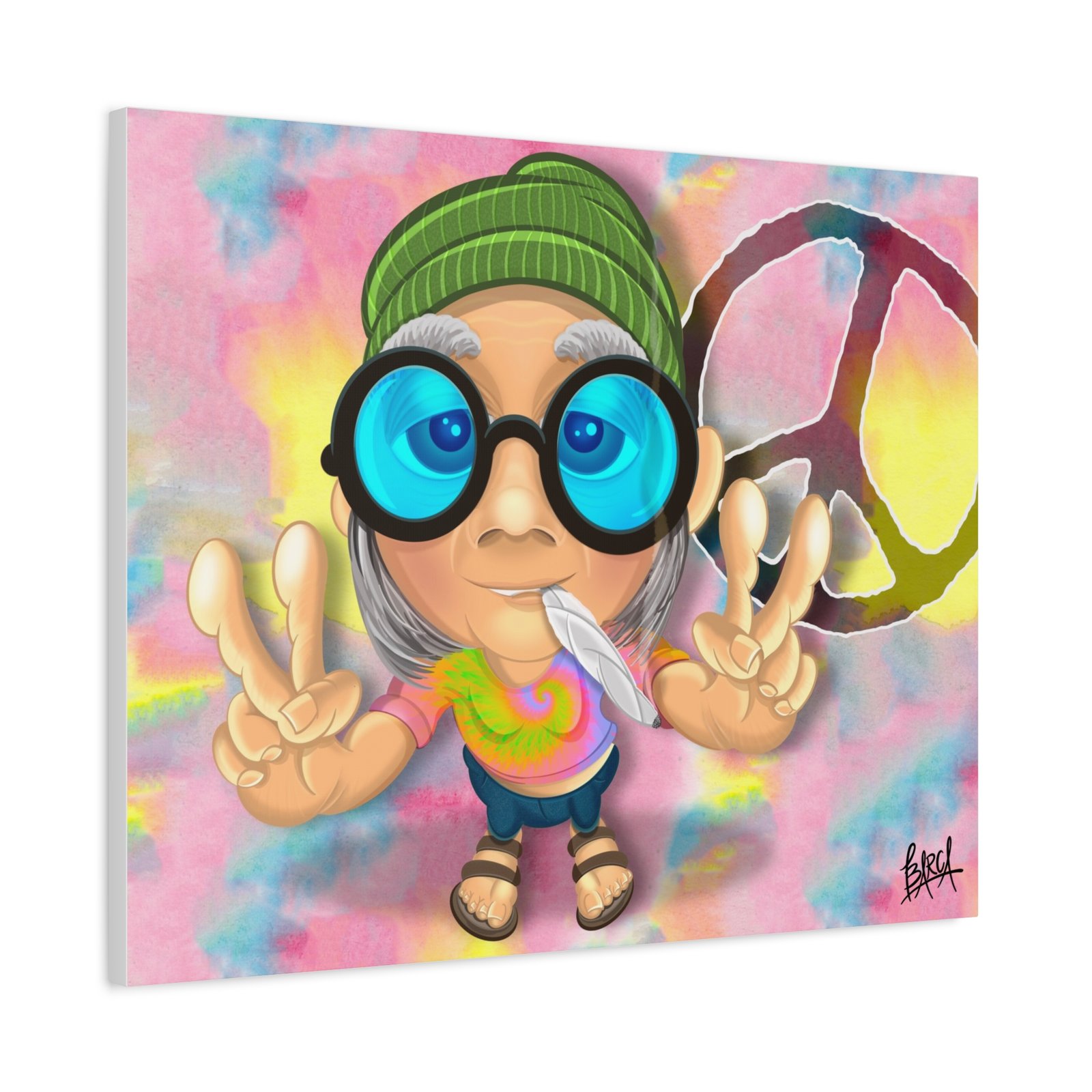 Other Art Portrait - Peace Vibes Canvas Art, Retro Wall Decor, Gift for Hippie Lovers, Boho Home Decor, Colorful Chill Room Art - Image 46