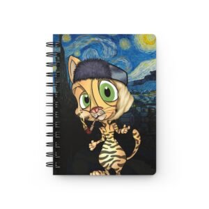 Cat-Tastic Art - Whimsical Van Gogh Cat Spiral Bound Journal for Artists, Creative Writing Notebook, Cute Cat Sketchbook, Gifts for Students, Starry Night Art Journal