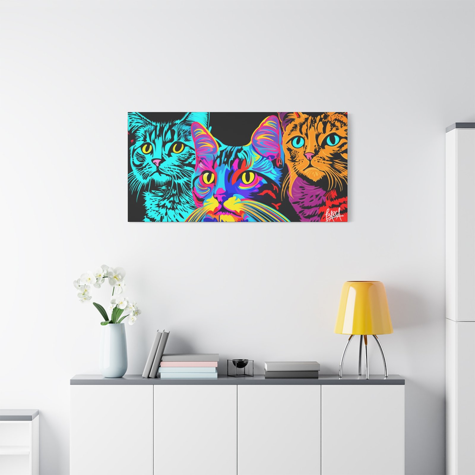 Animal Art Canvas - Vibrant Cat Canvas Print, Colorful Cat Wall Art, Home Decor for Cat Lovers, Pet Lover Gift, Colorful Cat Portraits - Image 79