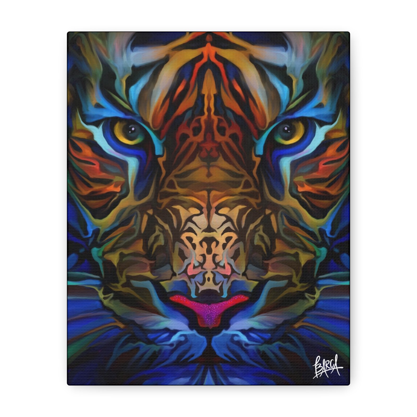 Animal Art Canvas - Portrait Vibrant Tiger Canvas Wall Art, Colorful Animal Decor, Modern Home Aesthetic, Gift for Art Lovers, Unique Wildlife Artwork