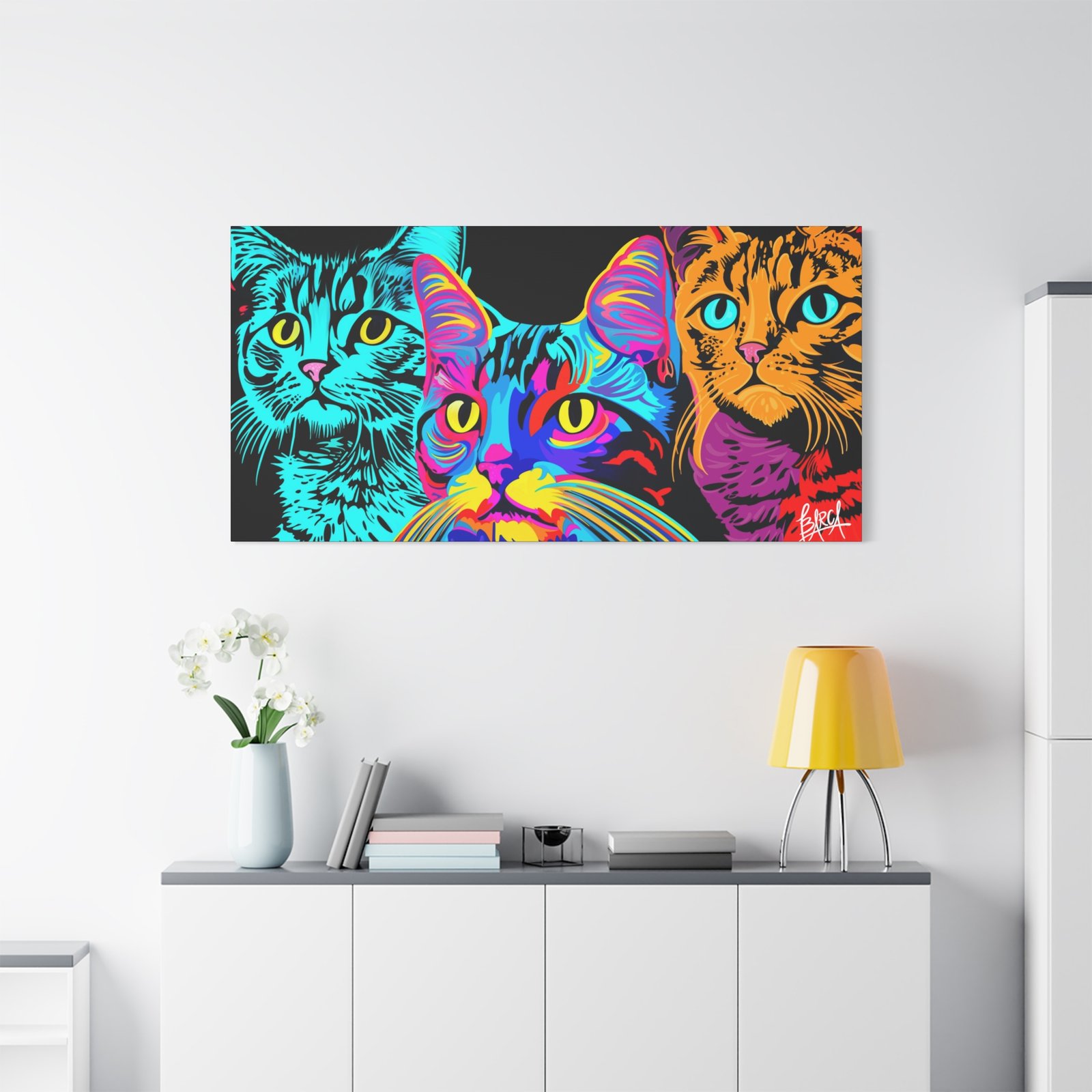 Animal Art Canvas - Vibrant Cat Canvas Print, Colorful Cat Wall Art, Home Decor for Cat Lovers, Pet Lover Gift, Colorful Cat Portraits - Image 95