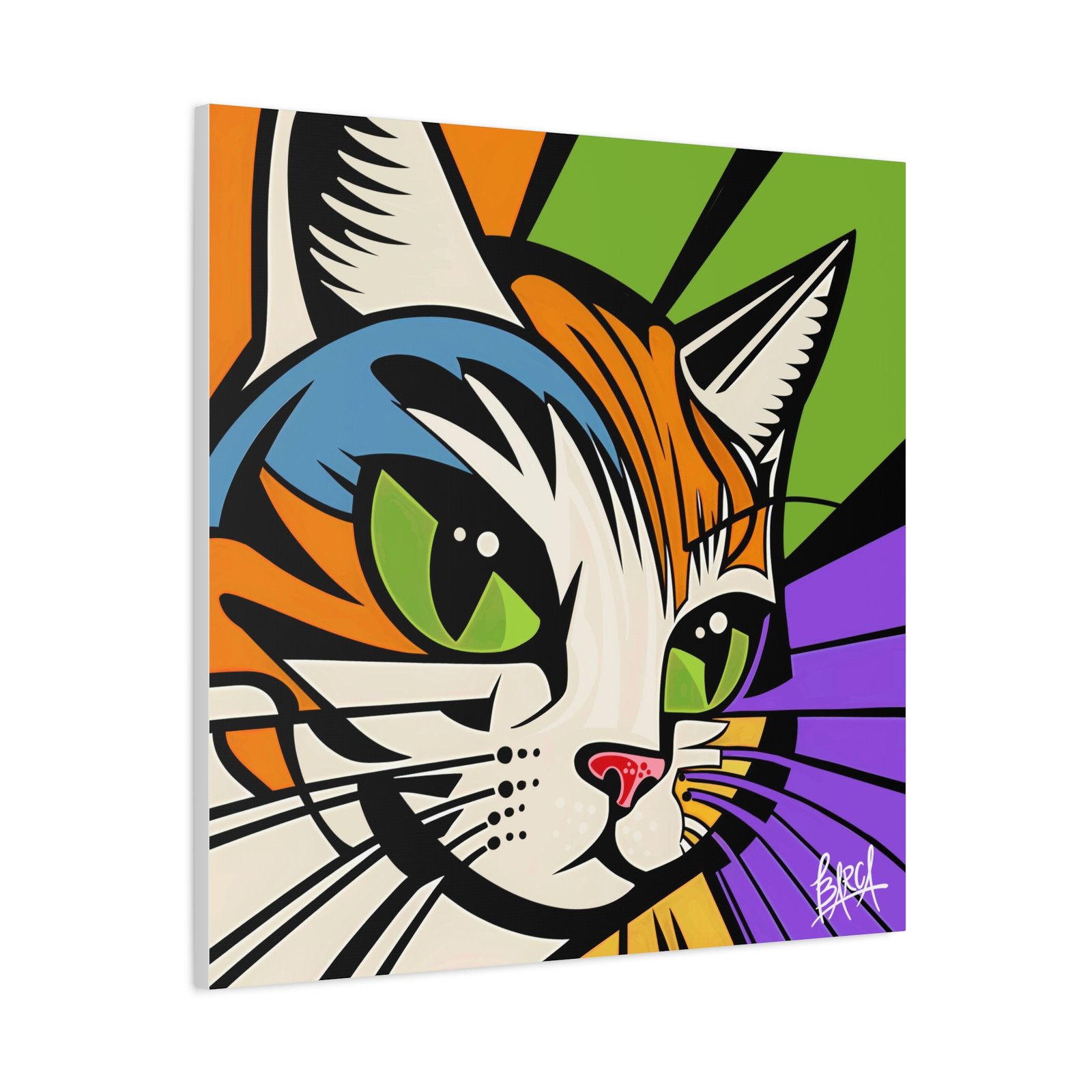 Animal Art Canvas - Colorful Cat Art Canvas Wall Decor, Feline Lover Gift, Home Decoration, Vibrant Animal Art, Cat Themed Room, Pet Lover Decor - Image 34