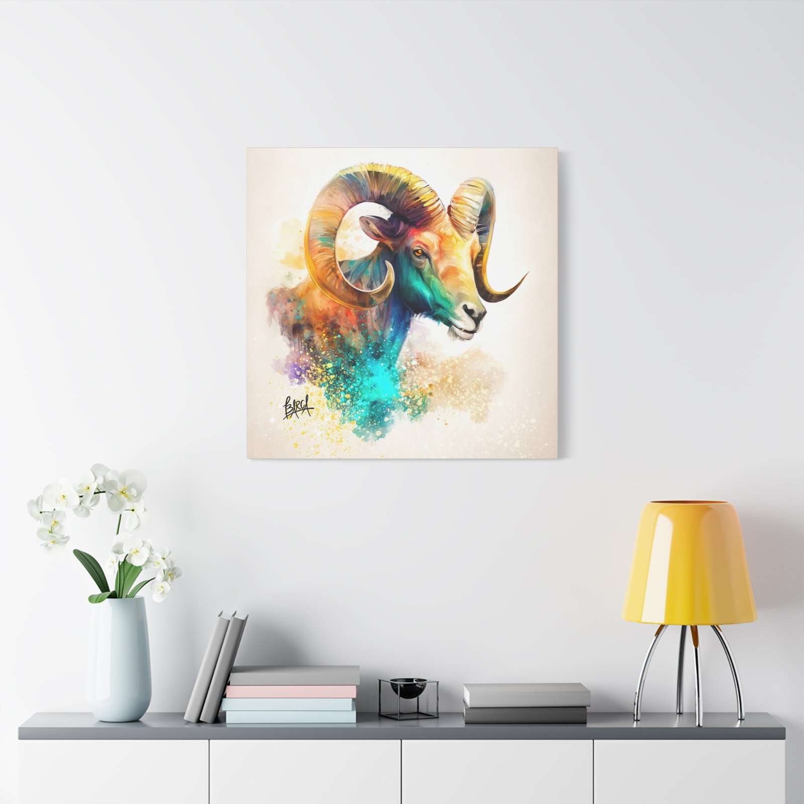 Animal Art - Aries Colorful Ram Canvas Art, Animal Wall Decor, Unique Home Decoration, Gift for Art Lovers, Goat Decor - Image 31