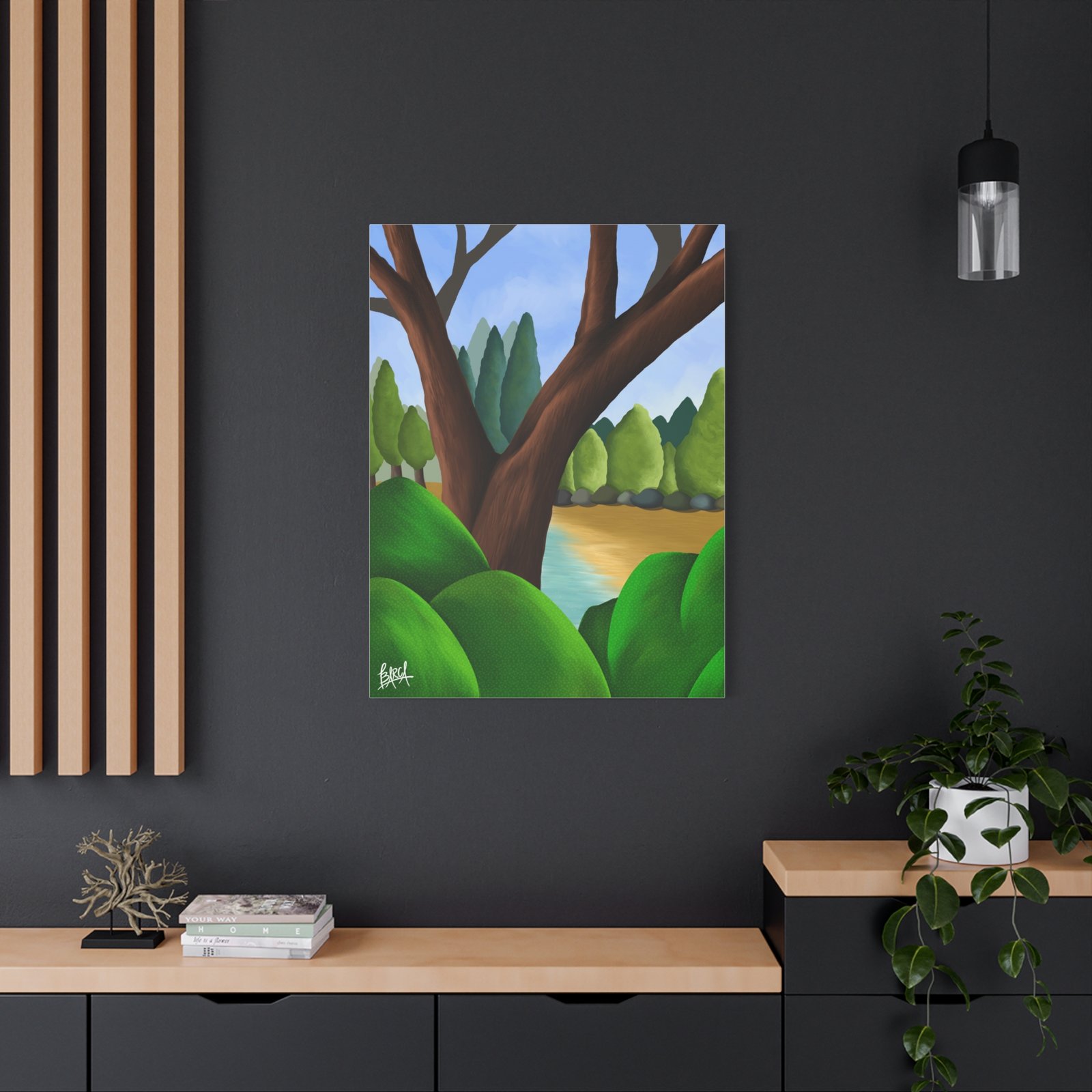 Other Art Portrait - Serene Nature Canvas Art Print, Stretched Wall Art, Green Landscape Decor, Earthy Home Decoration, Tranquil Nature Artwork - Image 40