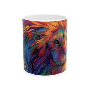 Ceramic Mug, (11oz, 15oz) Colorful Lion