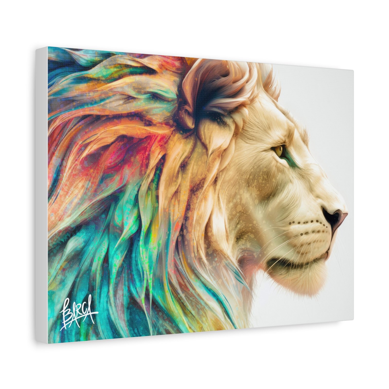 Animal Art Canvas - Vibrant Lion Canvas Wall Art, Colorful Stretched Canvas, Home Decor, Animal Art, Gift for Animal Lovers, Living Room Decoration - Image 14