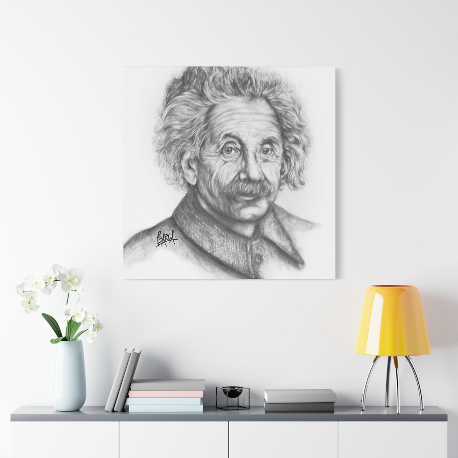 Graphite Pencil Sketch - Stylish Matte Canvas Print, Einstein Art Decor, Wall Art, Office Decor, Educational Gift, Art Lover Gift - Image 99