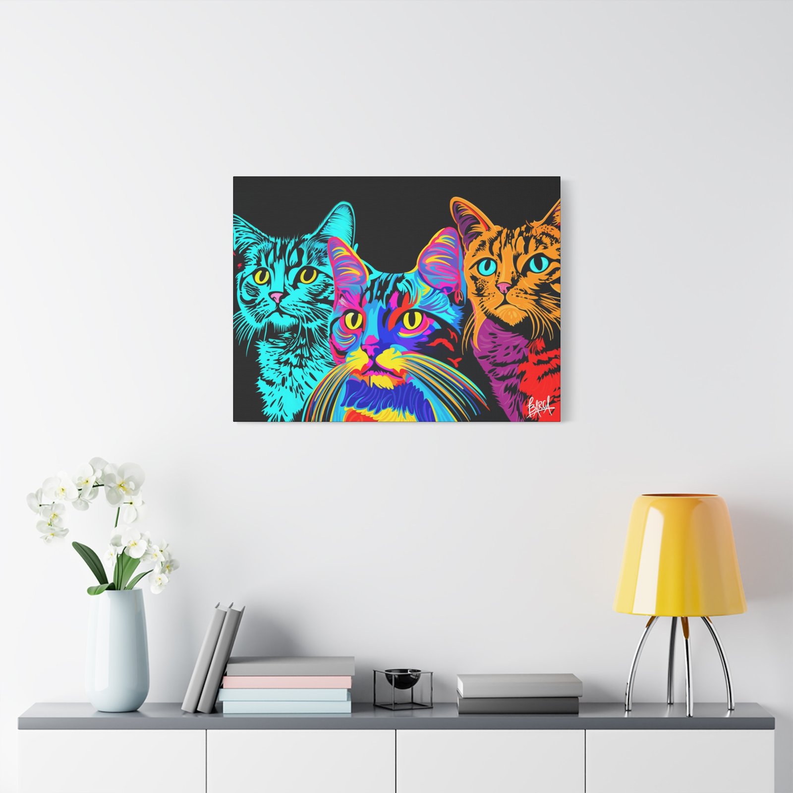 Animal Art Canvas - Vibrant Cat Canvas Print, Colorful Cat Wall Art, Home Decor for Cat Lovers, Pet Lover Gift, Colorful Cat Portraits - Image 55