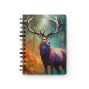 Animal Art Deer - Nature-Inspired Spiral Journal with Deer Design, Forest Notebook, Woodland Gift, Adventure Diary, Hiking Planner, Eco-Friendly Journal