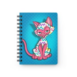 Sassy Cat Art - Colorful Pop Art Cat Spiral Bound Journal | Cute Cat Notebook, Cat Lover Gift, Stationery, Sketchbook, Diary, Journaling