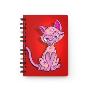 Sassy Cat Art - Cute Pink Juicy Pink Lips Sassy Cat Spiral Bound Journal - Perfect for Note-Taking, Doodling, Gifts, and Cat Lovers, Ideal for School, Work, or Relaxation