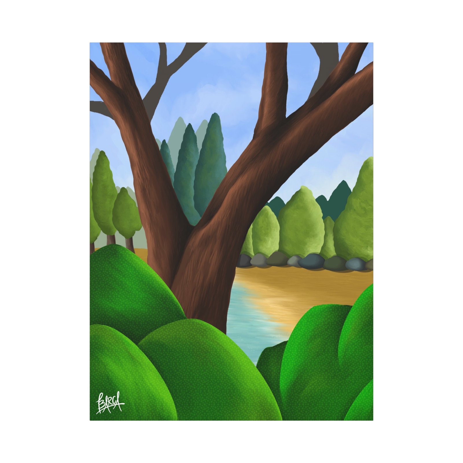 Other Art Portrait - Serene Nature Canvas Art Print, Stretched Wall Art, Green Landscape Decor, Earthy Home Decoration, Tranquil Nature Artwork - Image 41