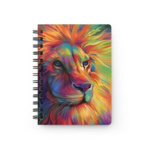 Animal Art Cat - Vibrant Lion Spiral Bound Journal | Colorful Art Notebook for Creativity, Gift for Animal Lovers, Sketchnotes, Daily Planner, Writers