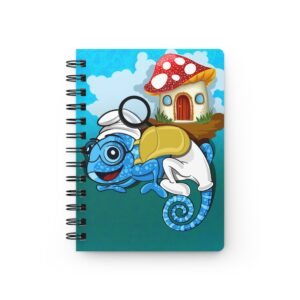 Chamo Pop Art - Whimsical Smarty Smurf Chameleon Journal, Cute Spiral Notebook, Gift for Kids, Travel Planner, Fantasy Diary, Back to School Supplies