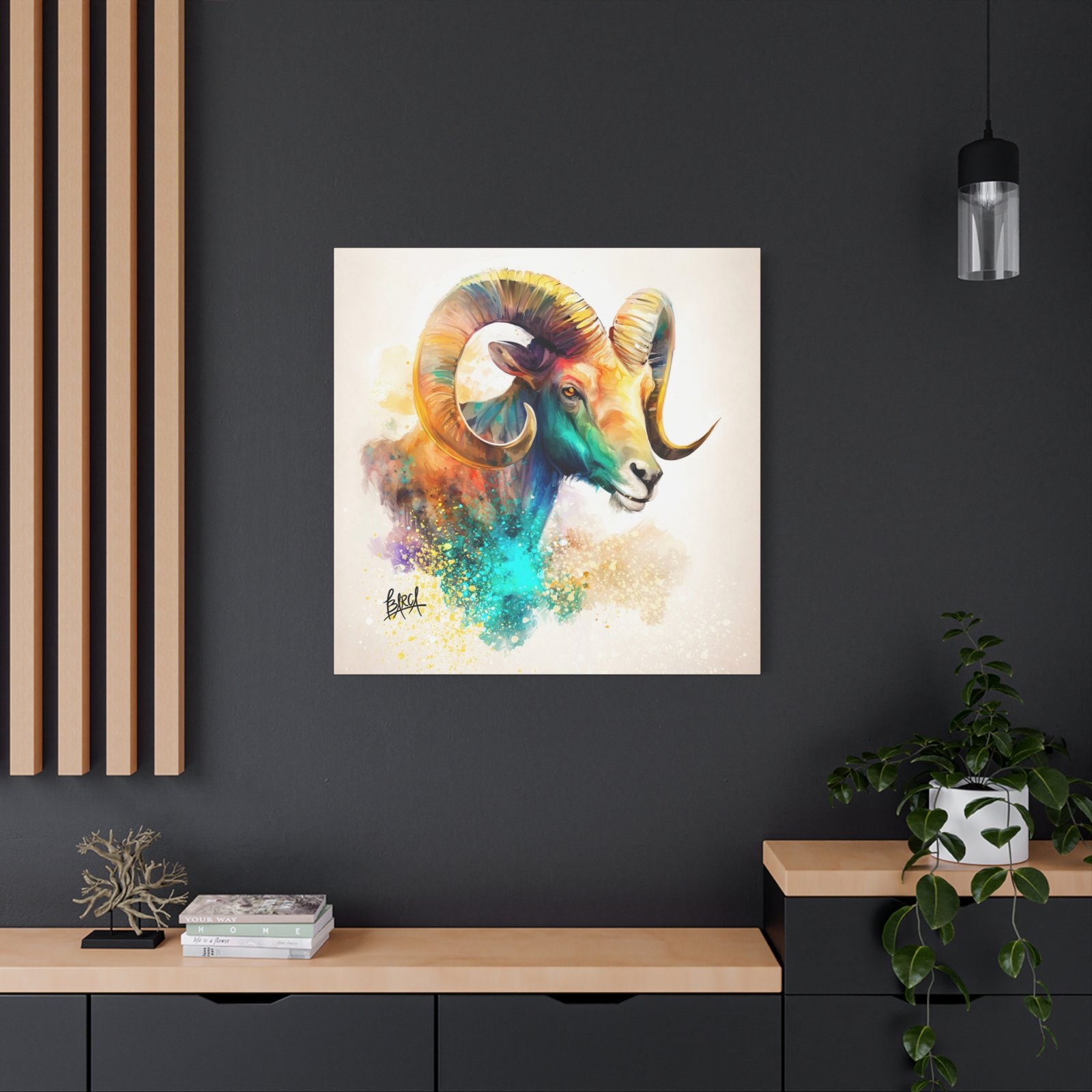 Animal Art - Aries Colorful Ram Canvas Art, Animal Wall Decor, Unique Home Decoration, Gift for Art Lovers, Goat Decor - Image 40