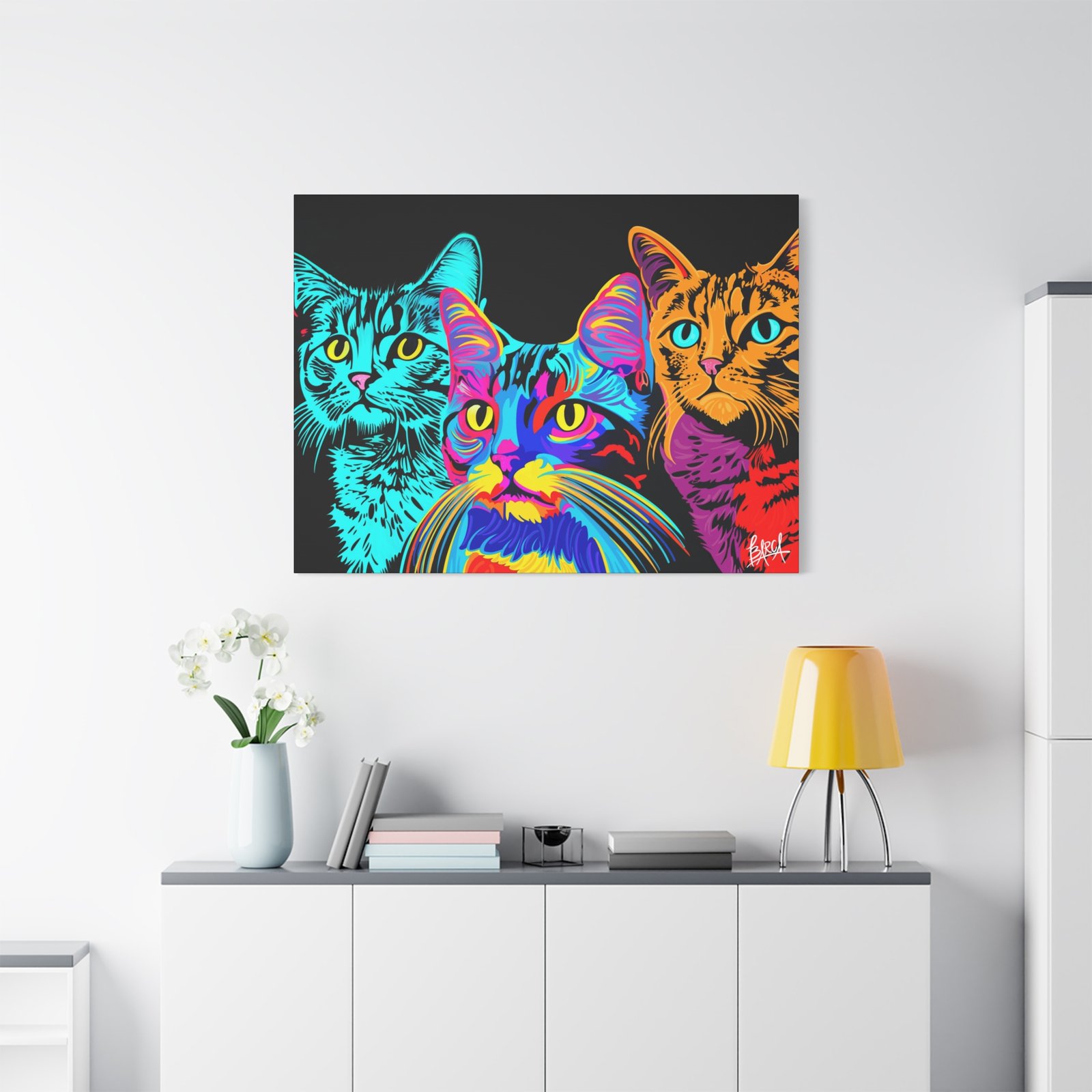Animal Art Canvas - Vibrant Cat Canvas Print, Colorful Cat Wall Art, Home Decor for Cat Lovers, Pet Lover Gift, Colorful Cat Portraits - Image 87