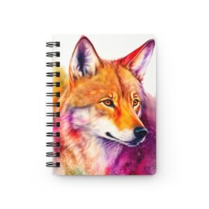 Animal Art Wolf - Vibrant Animal Spirit Journal - Colorful Spiral Bound Notebook for Creativity, Gift for Students, Artists, Eco-Friendly, Writing