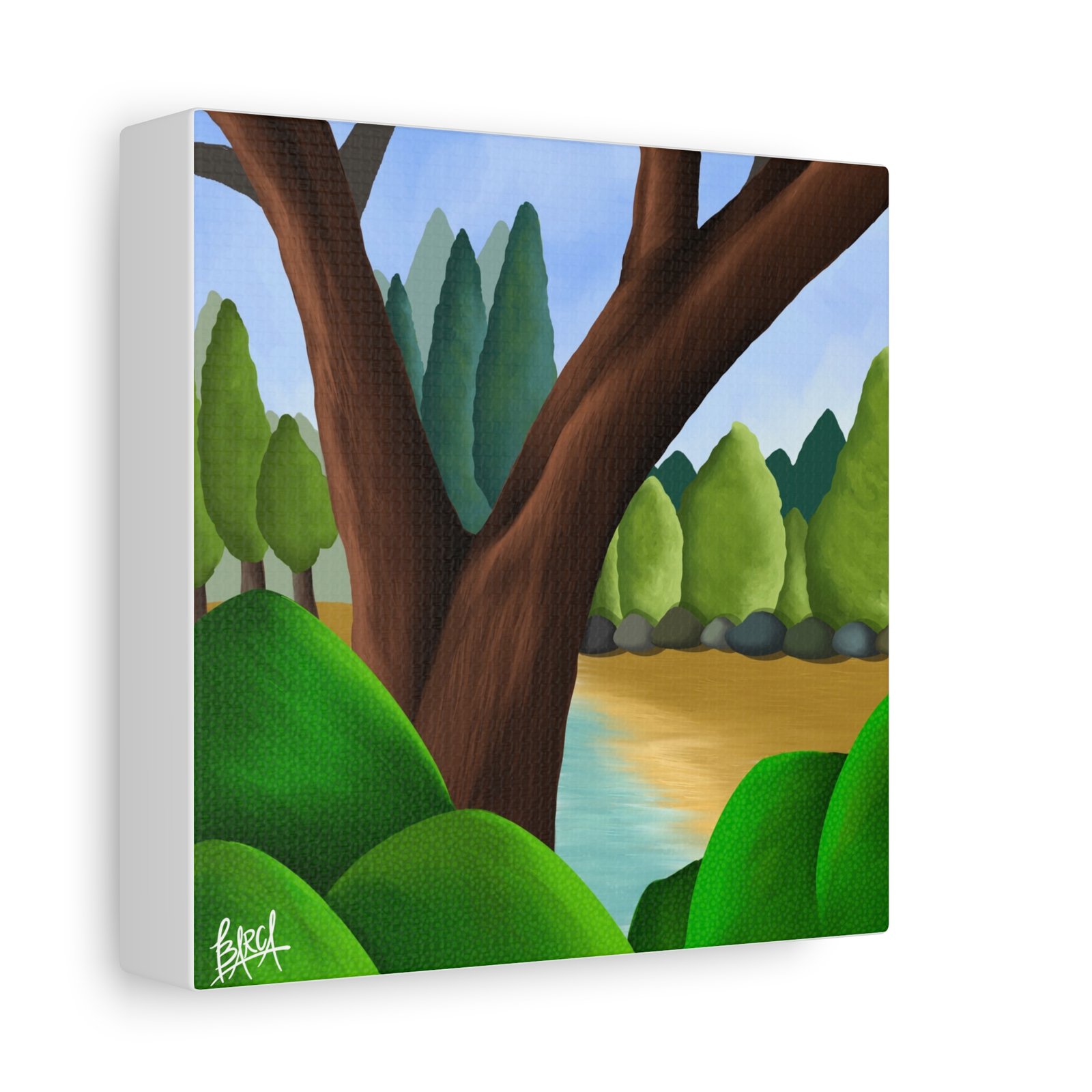 Other Art Portrait - Serene Nature Canvas Art Print, Stretched Wall Art, Green Landscape Decor, Earthy Home Decoration, Tranquil Nature Artwork - Image 46