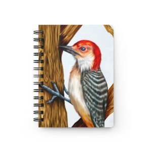 Animal Art Bird - Beautiful Nature-Inspired Woodpecker Spiral Bound Journal, Eco-Friendly Diary, Gift for Writers, Nature Lovers, Woodland Decor, Bird Artwork