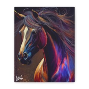 Animal Art Canvas - Portrait Vibrant Horse Art Canvas, Abstract Horse Wall Decor, Gift for Horse Lovers, Horsehead Artwork, Colorful Equine Canvas Print