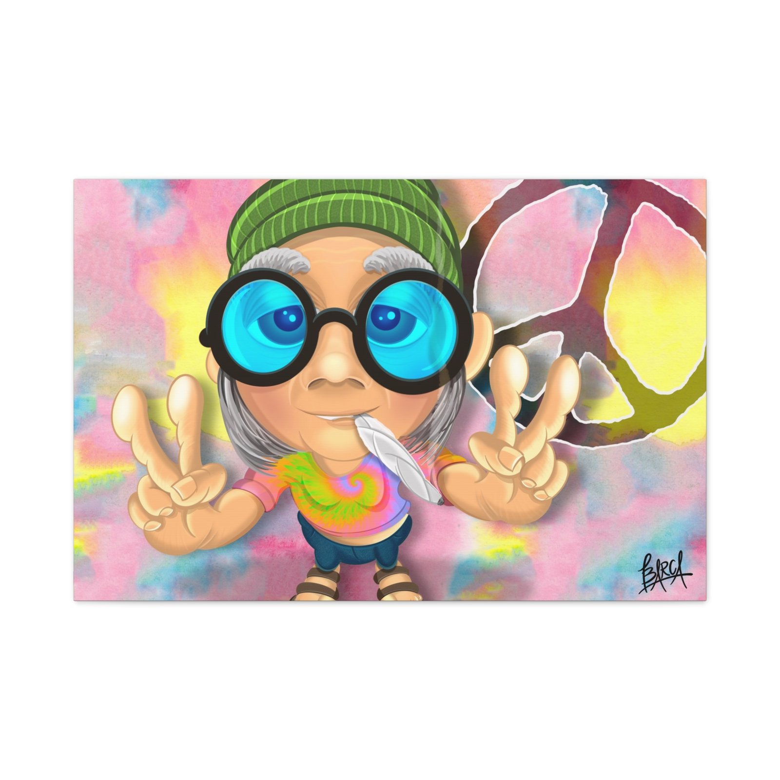 Other Art Portrait - Peace Vibes Canvas Art, Retro Wall Decor, Gift for Hippie Lovers, Boho Home Decor, Colorful Chill Room Art - Image 53