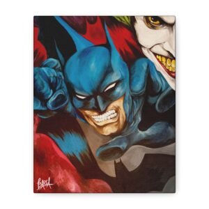 Other Art Portrait - Batman and Joker Matte Canvas Art | Stretched Wall Decor, Superhero Art, Comic Book Decor, Unique Gift for Fans, Home or Office Wall Art