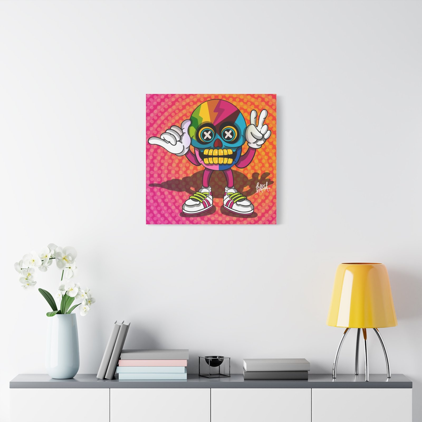 Other Art Portrait - Colorful Skull Canvas Art Print, Psychedelic Wall Decor, Unique Gift for Art Lovers, Vibrant Home Decor, Fun Room Accent - Image 67