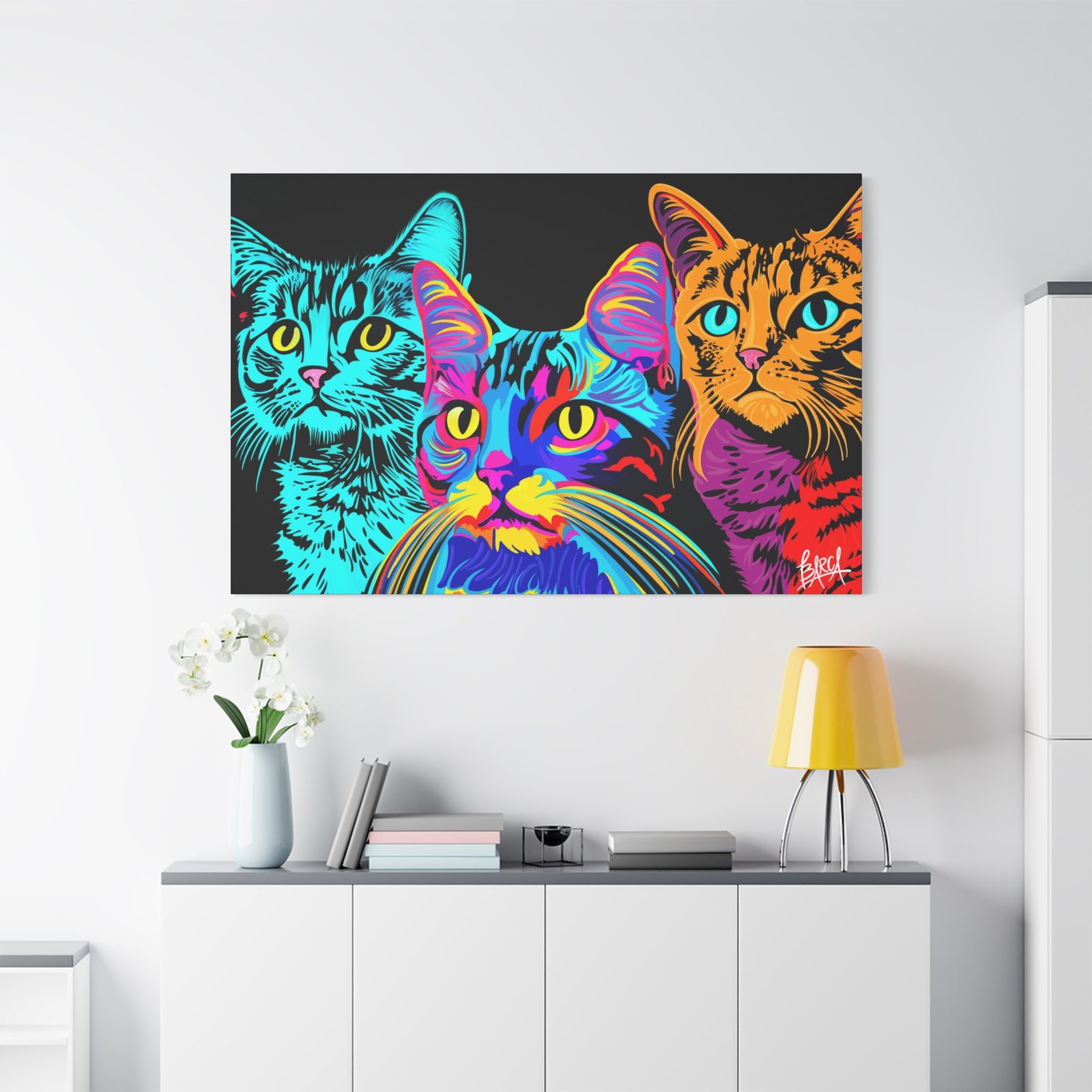 Animal Art Canvas - Vibrant Cat Canvas Print, Colorful Cat Wall Art, Home Decor for Cat Lovers, Pet Lover Gift, Colorful Cat Portraits - Image 99