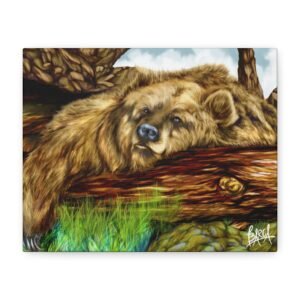 Animal Art Canvas - Wildlife Bear Canvas Print, Animal Art, Home Decor, Nature Lover Gift, Wall Art, Rustic Cabin Decor, Bear Lover Decoration
