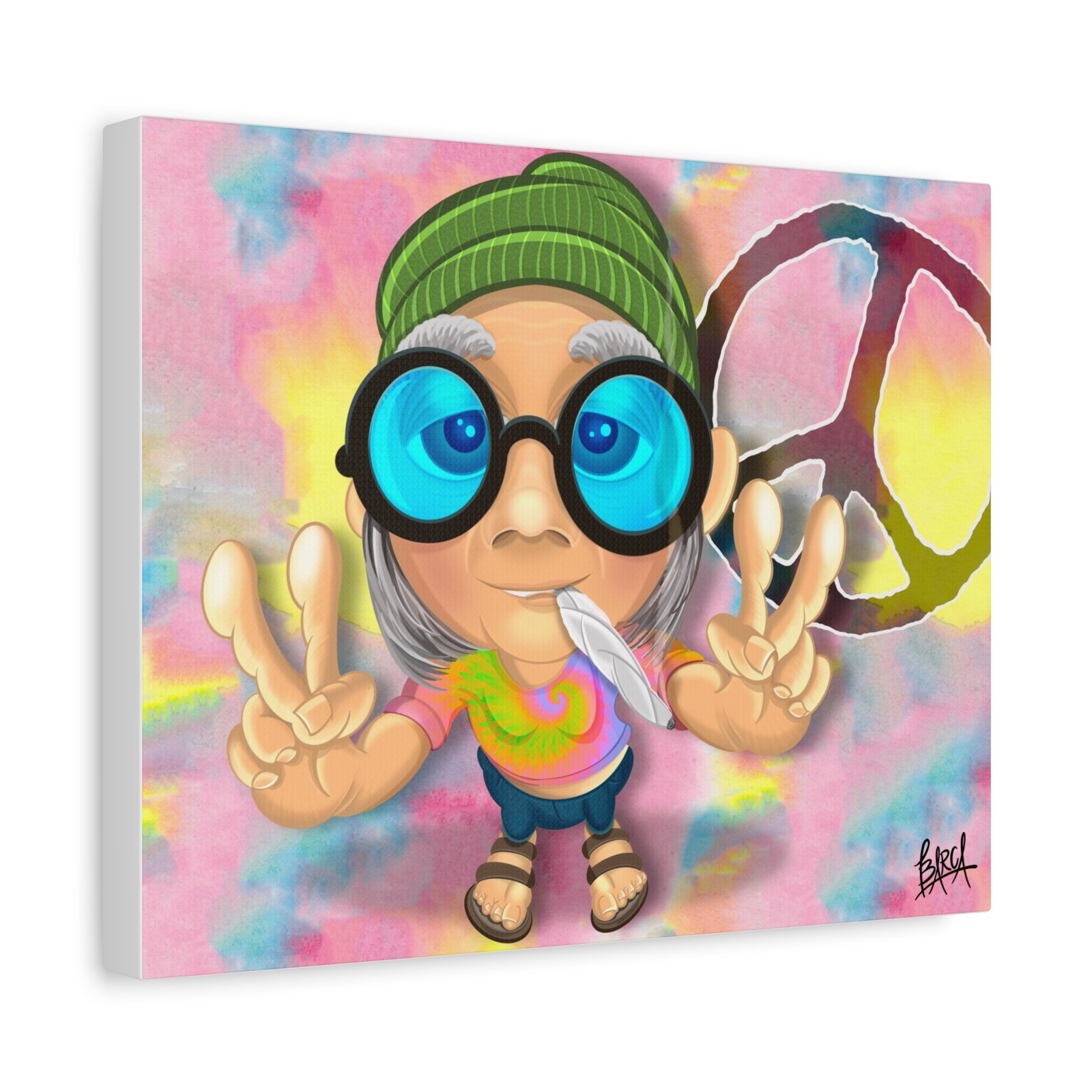 Other Art Portrait - Peace Vibes Canvas Art, Retro Wall Decor, Gift for Hippie Lovers, Boho Home Decor, Colorful Chill Room Art - Image 10