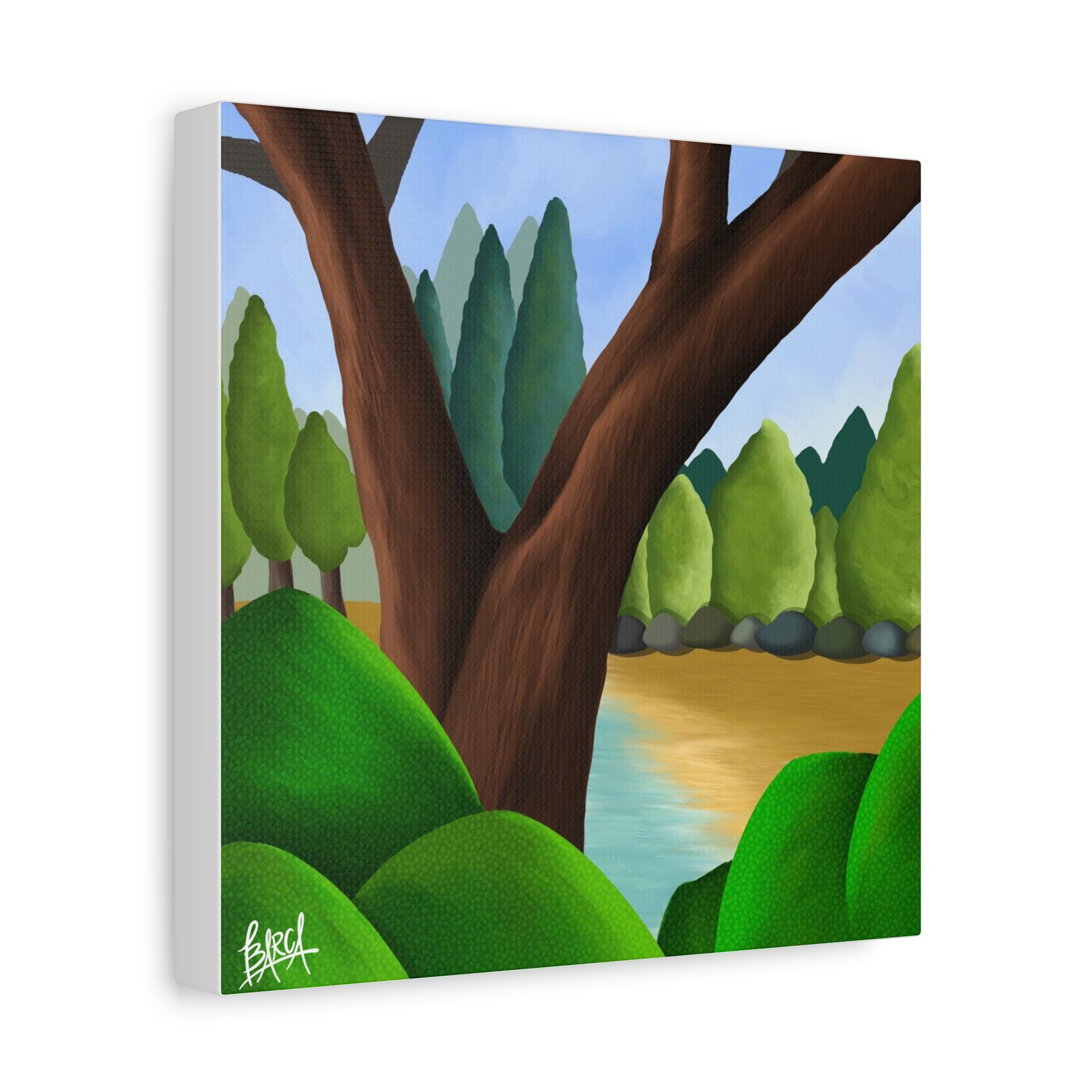 Other Art Portrait - Serene Nature Canvas Art Print, Stretched Wall Art, Green Landscape Decor, Earthy Home Decoration, Tranquil Nature Artwork - Image 50