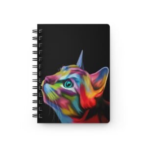 Animal Art Cat - Colorful Spiral Bound Journal for Cat Lovers, Artistic Notebook, Gift for Pet Owners, Sketchbook, Personalized Journal