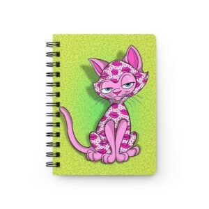 Sassy Cat Art - Cute Lip Kiss Sassy Cat Spiral Bound Journal - Fun, Colorful Notebook for Cat Lovers, Gift for Birthdays, Journaling, Notes, School, Travel