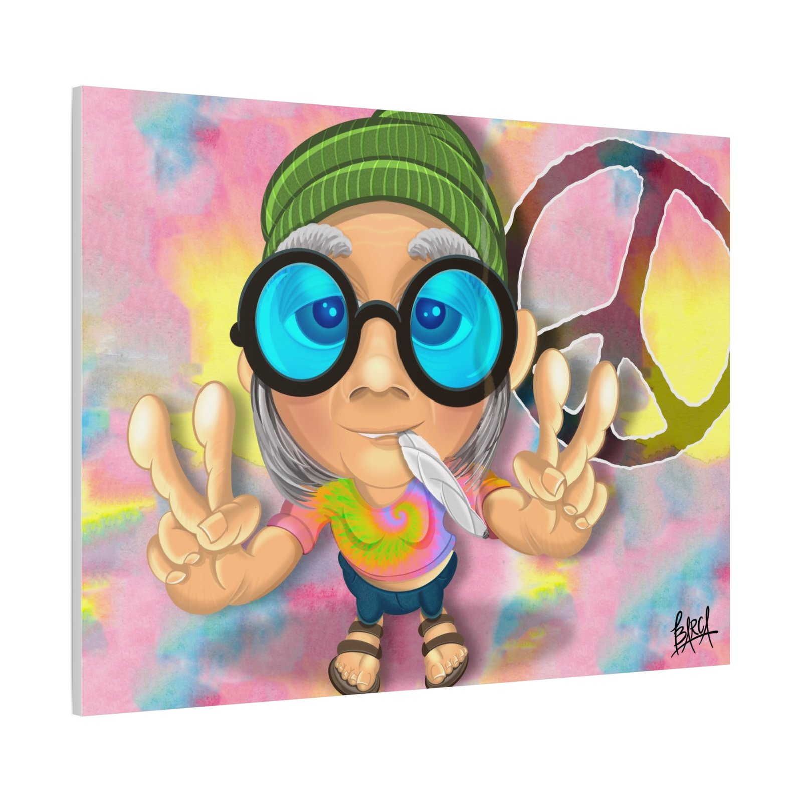 Other Art Portrait - Peace Vibes Canvas Art, Retro Wall Decor, Gift for Hippie Lovers, Boho Home Decor, Colorful Chill Room Art - Image 74