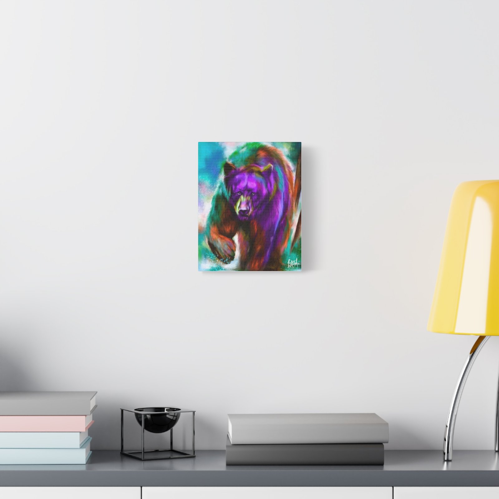 Animal Art Canvas - Portrait Vibrant Bear Canvas Art, Colorful Wall Decor, Animal Lover Gift, Colorful Home Decor, Wildlife Artwork, Unique Art Piece - Image 3
