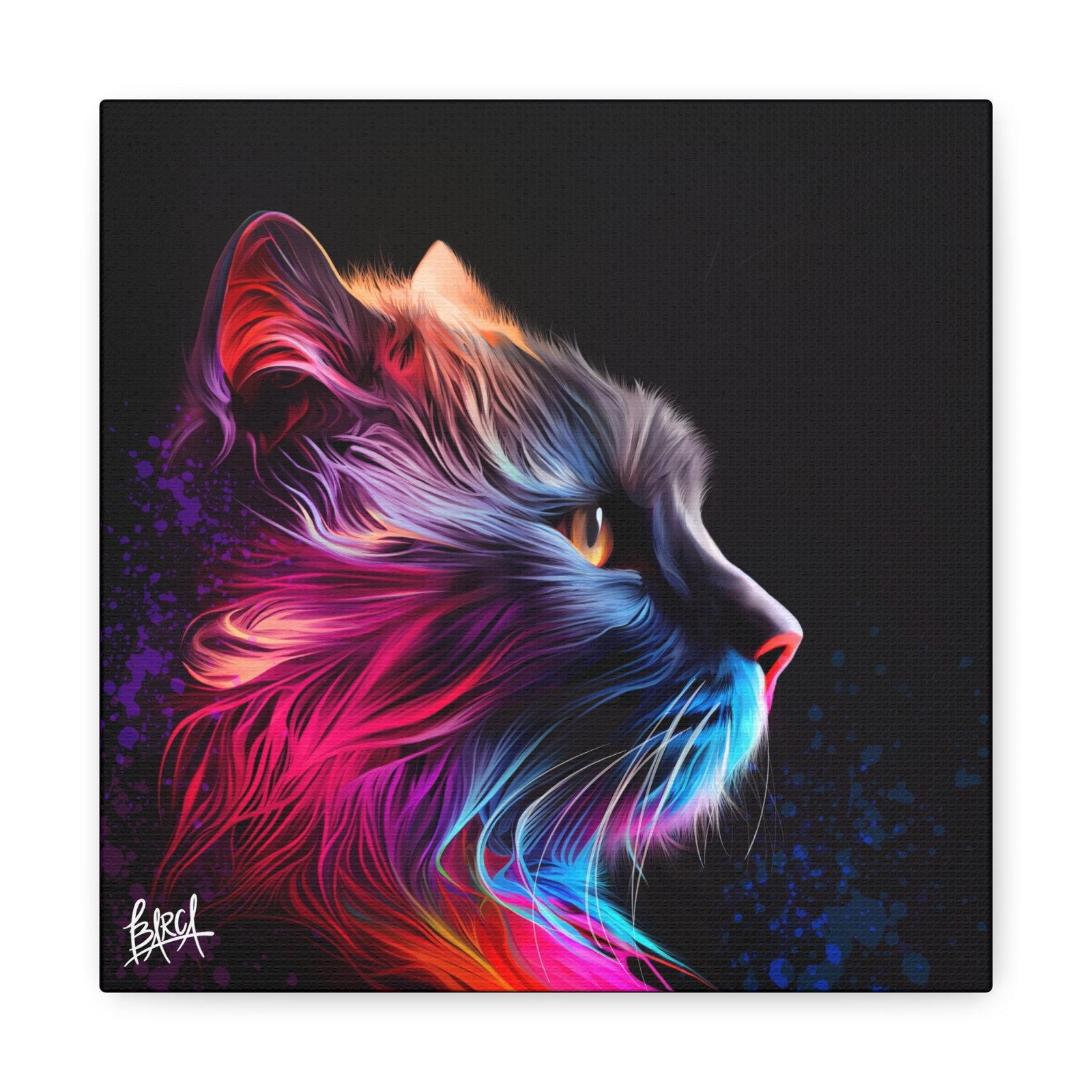 Animal Art Canvas - Vibrant Cat Wall Art Canvas, Colorful Pet Decor, Home Decoration, Gift for Cat Lovers, Feline Art Print, Animal Lover Gift - Image 5