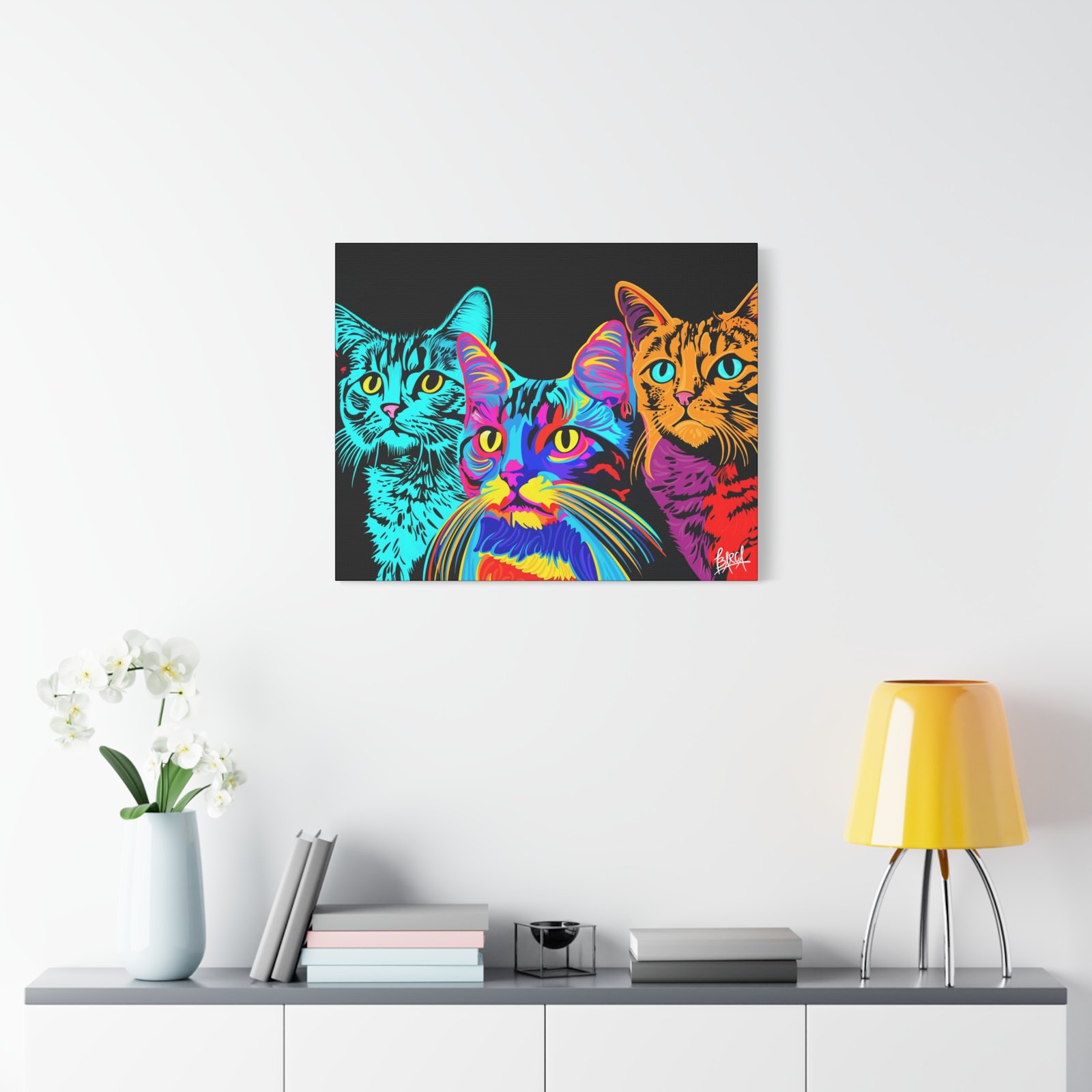 Animal Art Canvas - Vibrant Cat Canvas Print, Colorful Cat Wall Art, Home Decor for Cat Lovers, Pet Lover Gift, Colorful Cat Portraits - Image 51