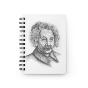 Graphite Pencil Art - Drawing of Albert Einstein Inspired Spiral Bound Journal for Students, Ideas Notebook, Gift for Science Lovers, Sketchbook, Writing Journal