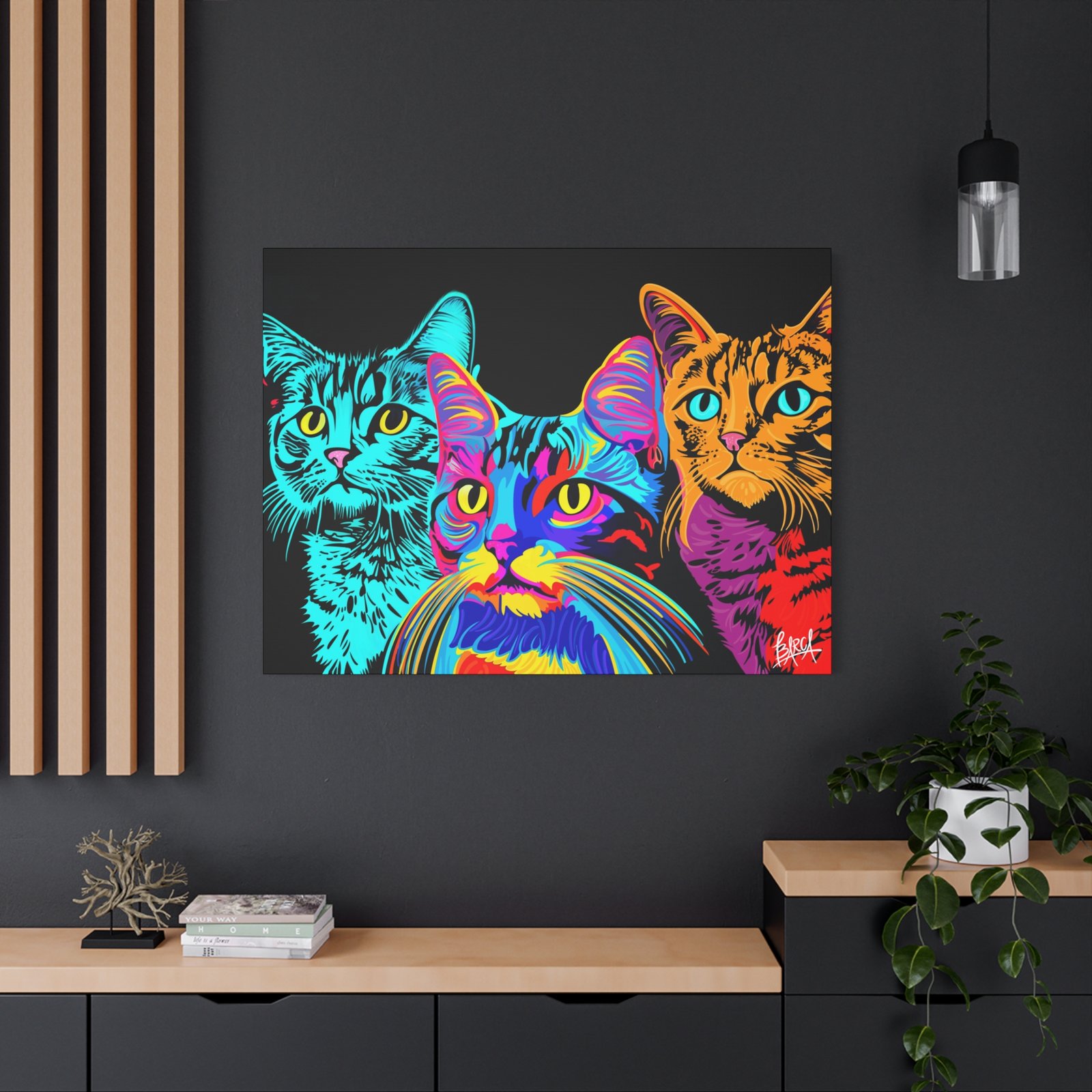 Animal Art Canvas - Vibrant Cat Canvas Print, Colorful Cat Wall Art, Home Decor for Cat Lovers, Pet Lover Gift, Colorful Cat Portraits - Image 88
