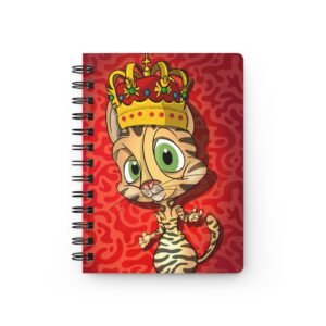 Cat-Tastic Art - Vibrant Spiral Bound Journal - Royal Cat Crown Design, Cute Notebook, Gifts for Kids, Pet Lovers, Journaling, Sketching