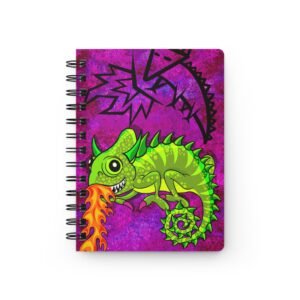 Chamo Pop Art - Vibrant Dragon Chameleon Spiral Bound Journal, Colorful Sketchbook, Creative Journal, Gift for Artists, Fun Writing Journal, Artistic Notebook