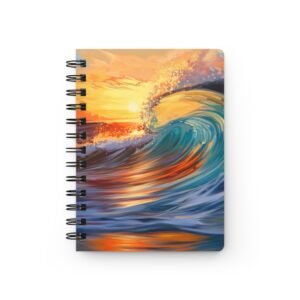 Others Art - Ocean Sunset Surfing  Safari Spiral Bound Journal | Inspirational Writing Notebook, Gift for Beach Lovers, Travel Journal, Art Journal, Student Supplies