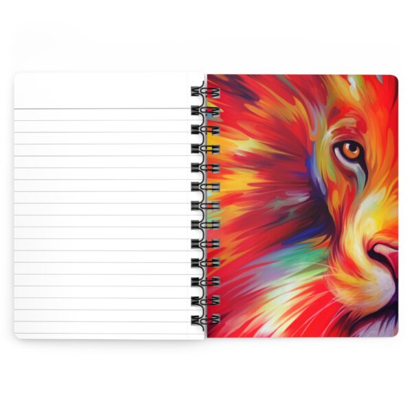 Animal Art Cat - Vibrant Lion Art Spiral Bound Journal, Colorful Sketchbook, Dream Journal, Nature Lover Gift, Inspirational Notepad - Image 4