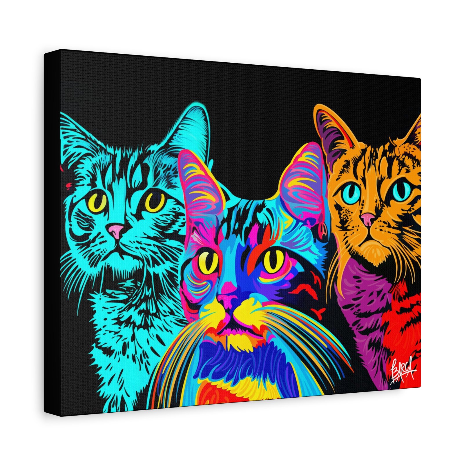 Animal Art Canvas - Vibrant Cat Canvas Print, Colorful Cat Wall Art, Home Decor for Cat Lovers, Pet Lover Gift, Colorful Cat Portraits - Image 10