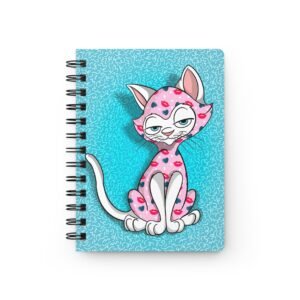 Sassy Cat Art - Kissing Lips Sassy Cat-Themed Spiral Bound Journal | Cute Kitty Design, Animal Lover Gift, School Supplies, Writing Journal, Custom Notebook