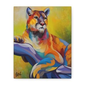 Animal Art Canvas - Portrait Vibrant Panther Canvas Print, Colorful Animal Art, Leopard Wall Decor, Wildlife Home Decoration, Nature-Inspired Art Piece