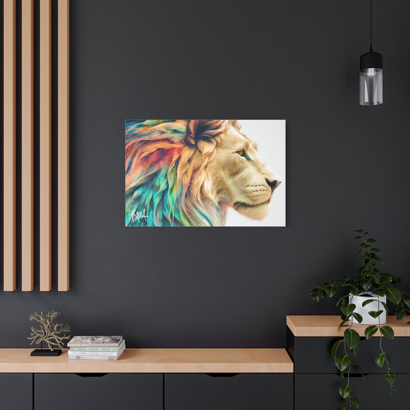 Animal Art Canvas - Vibrant Lion Canvas Wall Art, Colorful Stretched Canvas, Home Decor, Animal Art, Gift for Animal Lovers, Living Room Decoration - Image 44