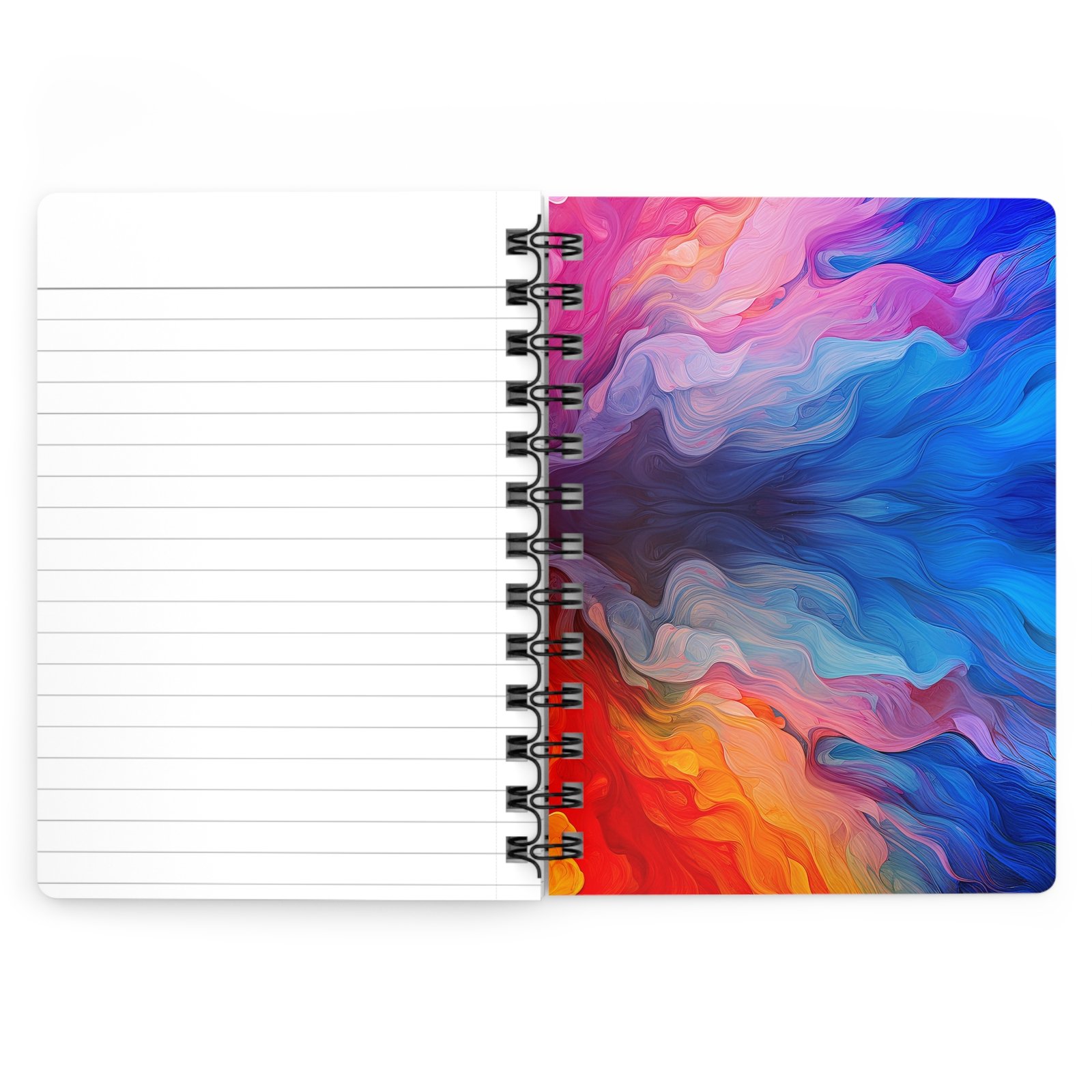 Animal Art Cat - Colorful Cat Art Spiral Bound Journal – Creative Notebook for Cat Lovers, Gift for Artists, Floral Design, Writing Diary, Unique Stationery - Image 4