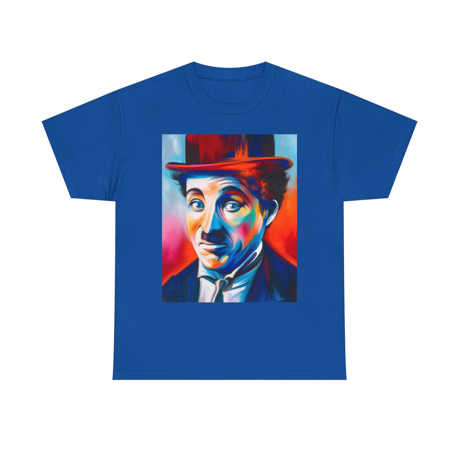 T-Shirt - Colorful Vintage Charlie Chaplin Comedy Tee, Unisex Heavy Cotton T-Shirt, Retro Art Shirt, Gift for Movie Lovers, Fun Graphic Tee, Perfect for Parties - Image 33